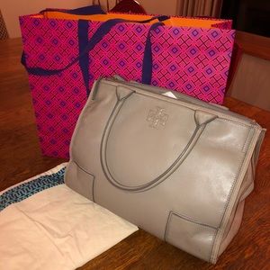 Tory Burch Ella leather canvas tote